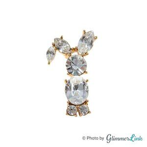Vintage Avon Crystal Bunny Gold Tone Tie Tack Lapel Pin 1990s